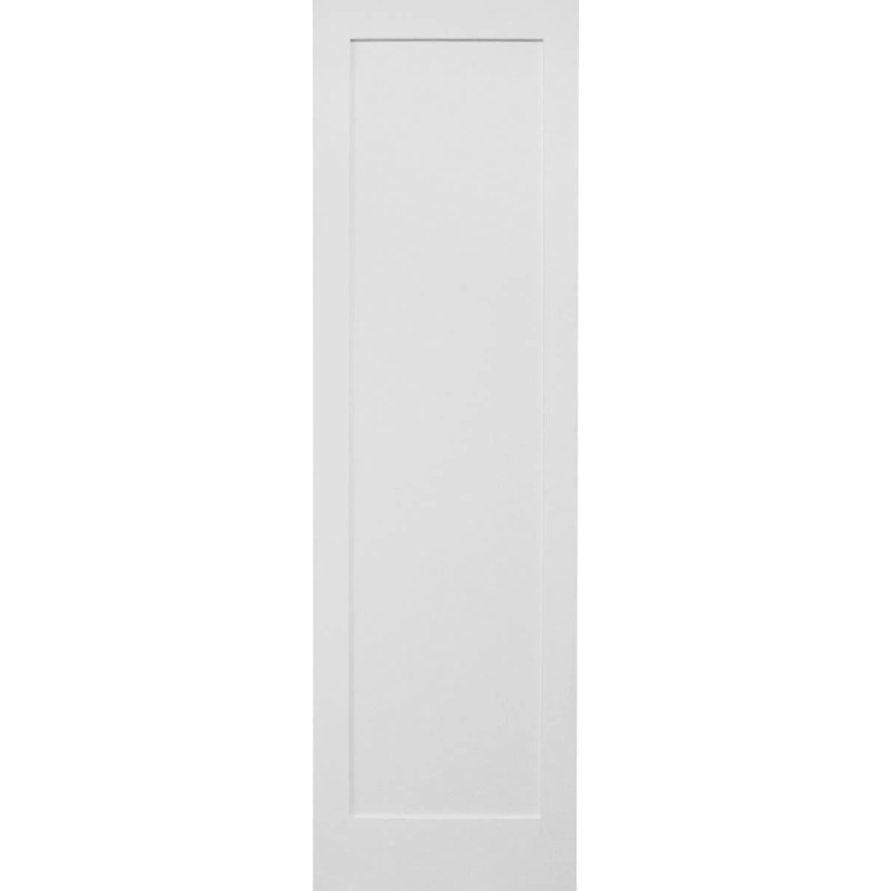 30 in x 96 in White Shaker 1-Panel Solid Core Primed MDF Interior Door Slab